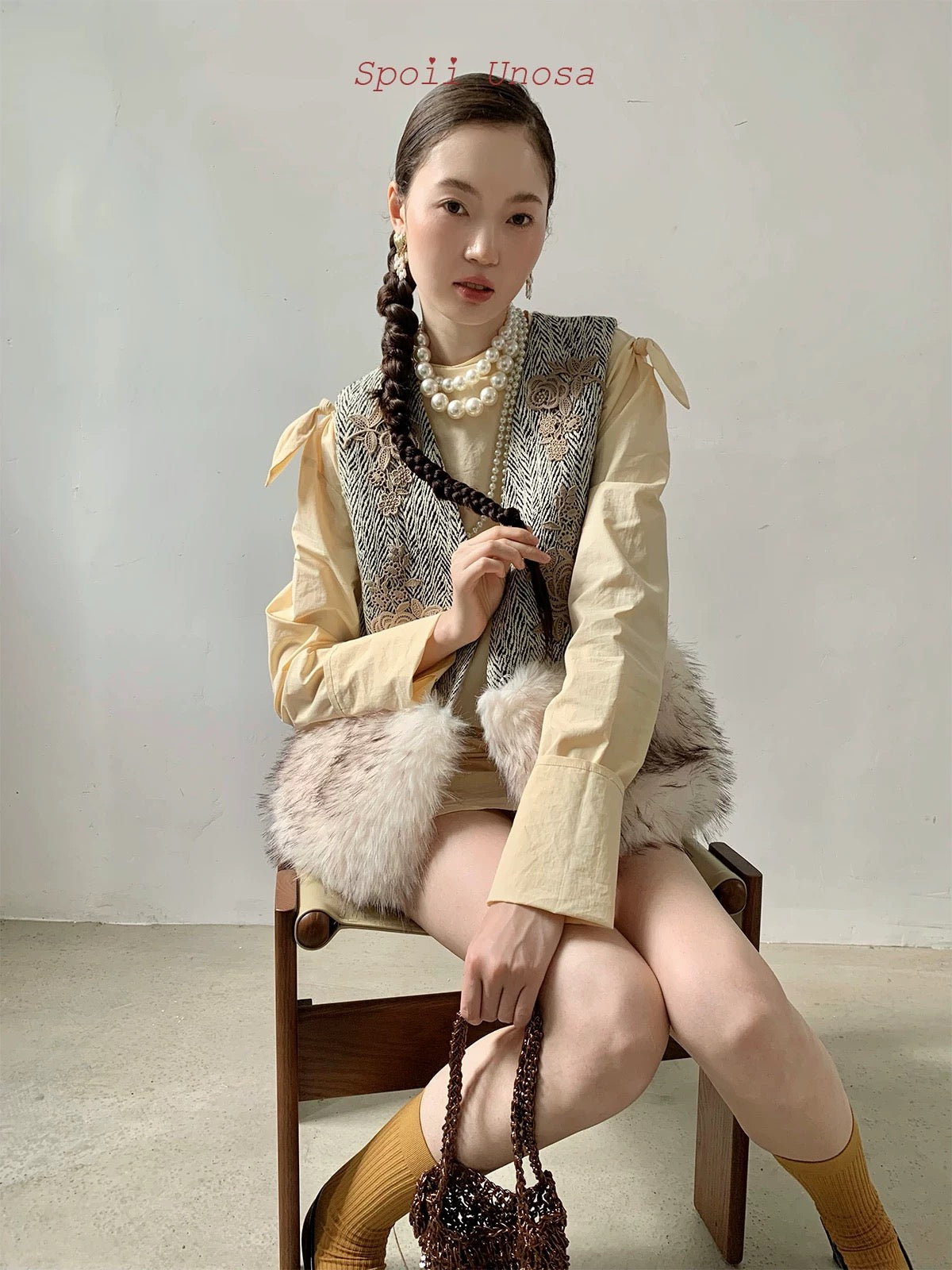 Get trendy with [SPOII UNOSA] Vintage Charm Faux Fur Autumn Vest - Coat available at Peiliee Shop. Grab yours for $66 today!