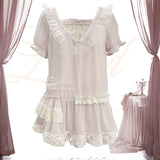 [Rose Island] Rosy Petal Chiffon Shirt