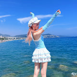 Evil Tooth Sailor Girl Halter Dress Set Pink