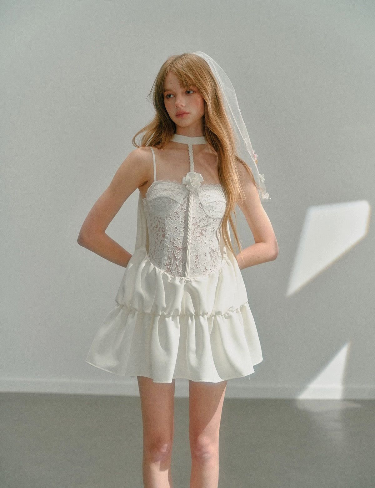 Get trendy with [UNOSA] Heavenly Lace Mini Dress Set -  available at Peiliee Shop. Grab yours for $39.90 today!