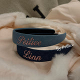Custom Name Sugar Denim Babydoll Hairband Handmade Gift