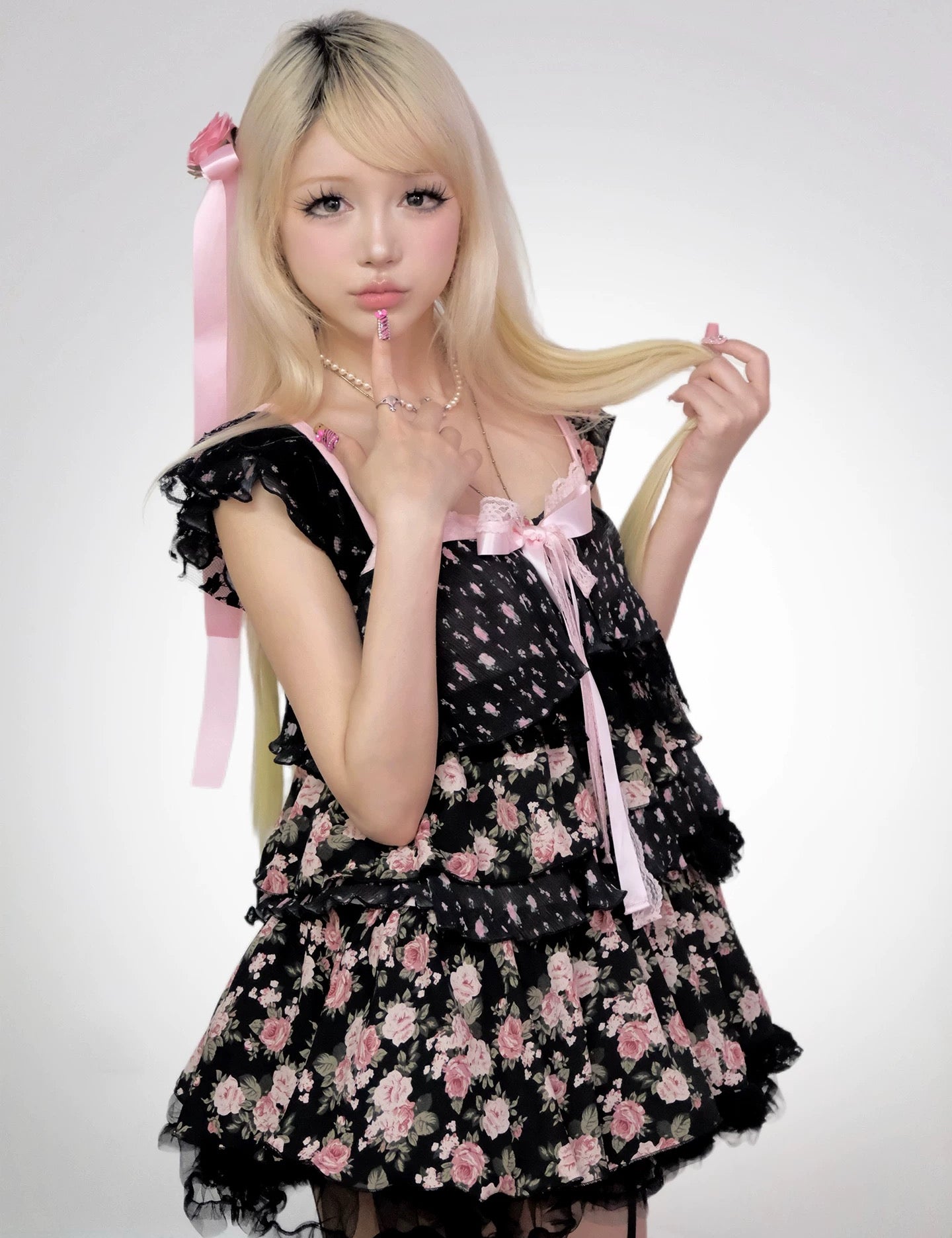Evil Tooth Rose Night Gal Floral Cami Top