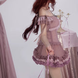 [Rose Island] The Rosy Kiss Crop Top and Ruffle Tulle Skirt Set