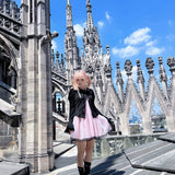 Evil Tooth Rosy Veil Polka Dot Lace Mini Dress