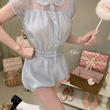 [Black Friday 2025] Coquette Babydoll Gingham romper jumpsuit