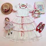 [Leflacon] ‘Summer Lovers' Vintage-inspired Red Dot One-piece dress