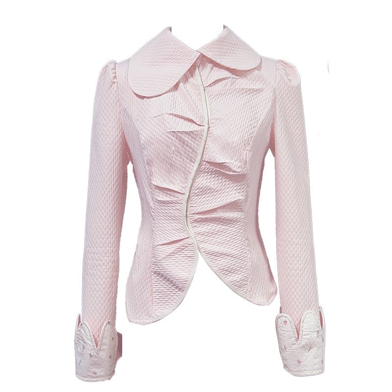 Get trendy with [Rose Island] Cottage Garden Soft Pink Fairy Core Cardigan Top -  available at Peiliee Shop. Grab yours for $60 today!