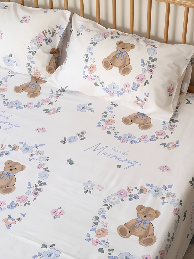 Get trendy with Morning Mr. Bear Cotton Pillow Case -  available at Peiliee Shop. Grab yours for $9.90 today!