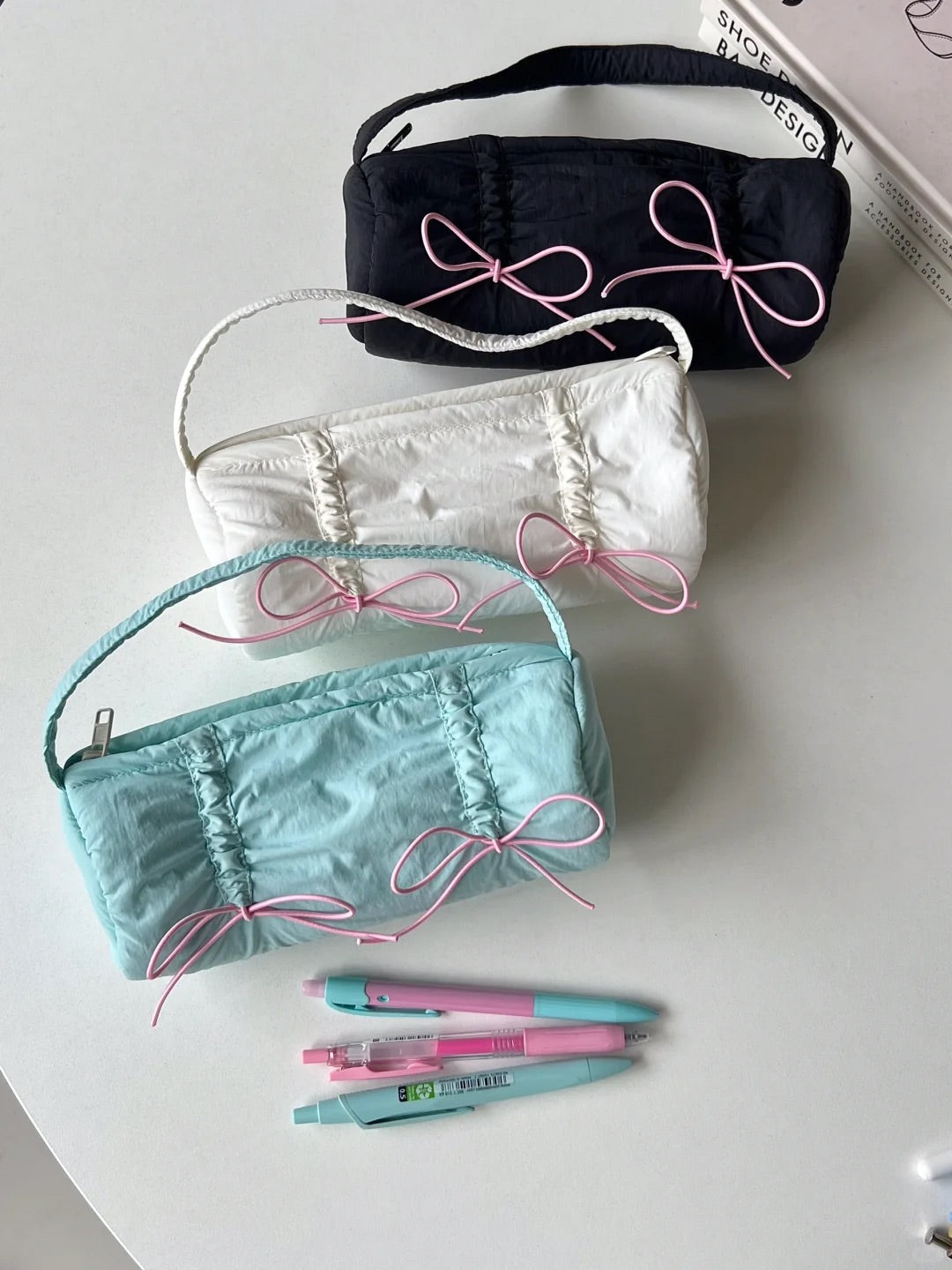 Get trendy with Ballet Core Summer dopamine-colored soft tote bag and pencil case - Bag available at Peiliee Shop. Grab yours for $15.50 today!