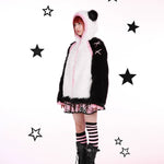 Get trendy with Evil Tooth Kawaii Panda Look Faux Fur Hoodie Coat -  available at Peiliee Shop. Grab yours for $78 today!