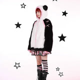 Get trendy with Evil Tooth Kawaii Panda Look Faux Fur Hoodie Coat Christmas -  available at Peiliee Shop. Grab yours for $78 today!