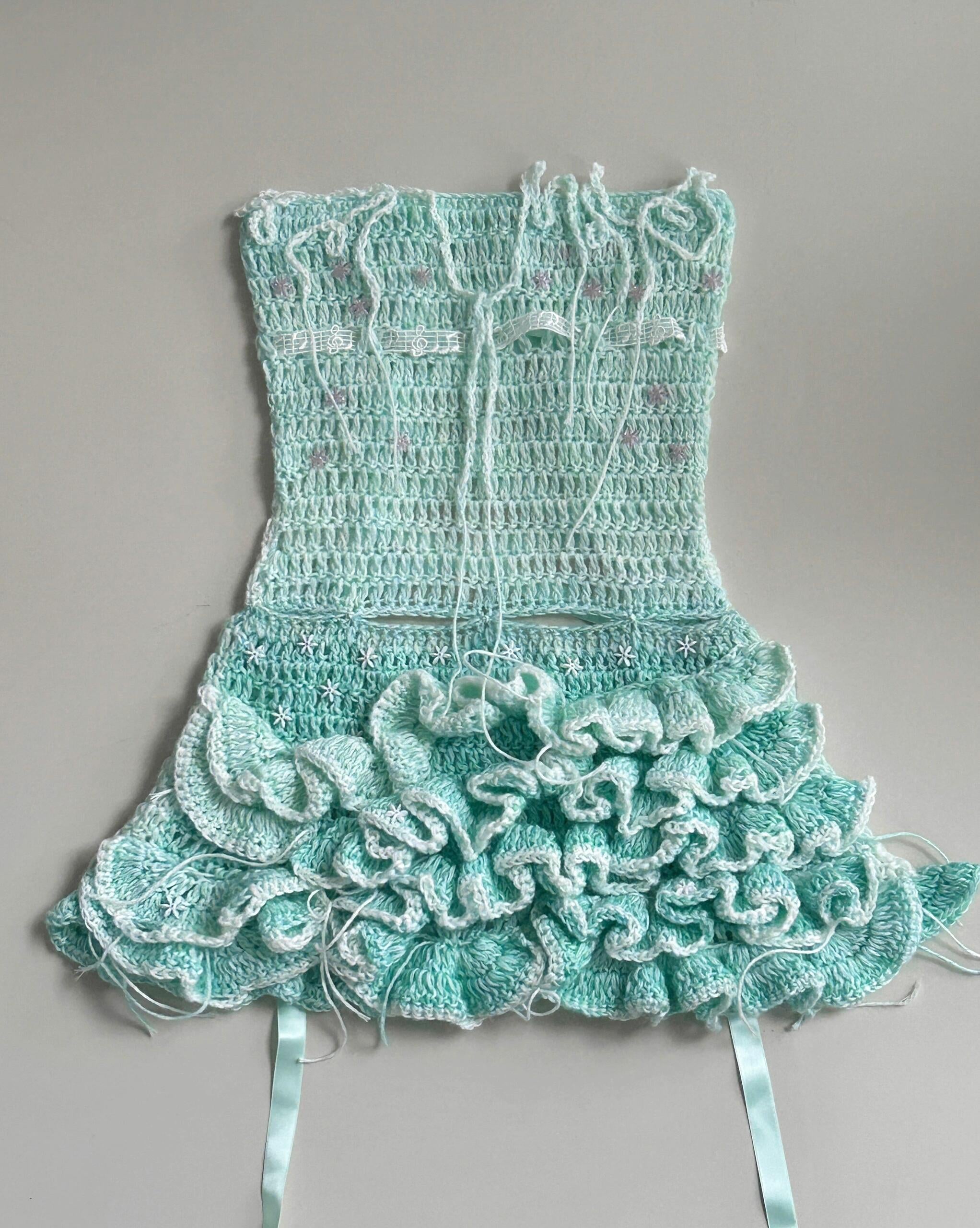 Get trendy with [Customized Handmade] Mermaid’s Song Knitting Top and Skirt set -  available at Peiliee Shop. Grab yours for $65 today!