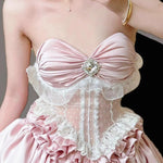 Get trendy with [Tailor Made] Sakura Fairy Lace Corset Top -  available at Peiliee Shop. Grab yours for $62 today!