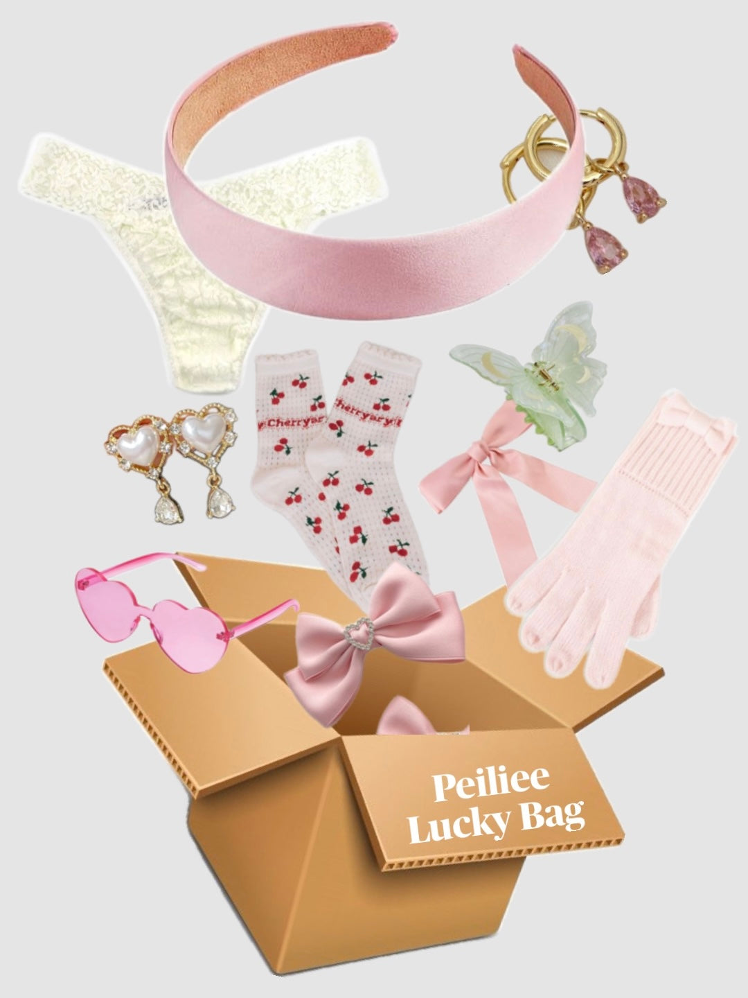 Get trendy with Accessories & Jewelry Lucky Bag -  available at Peiliee Shop. Grab yours for $9.90 today!