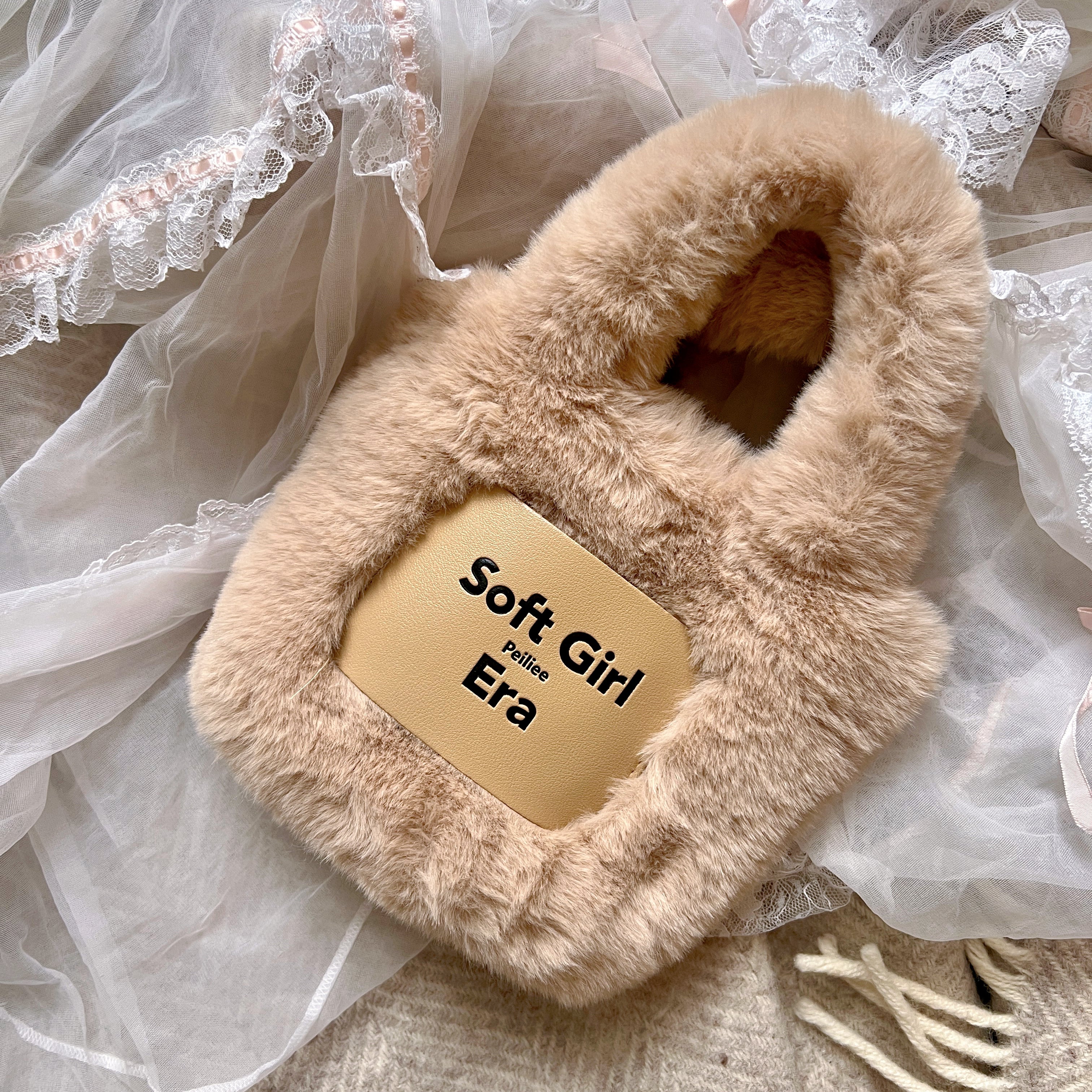 Get trendy with Soft Girl Era Faux Fur Mini Hand Bag -  available at Peiliee Shop. Grab yours for $15 today!