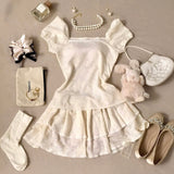 SheepKiss Vanilla Girl Rose Pattern Set