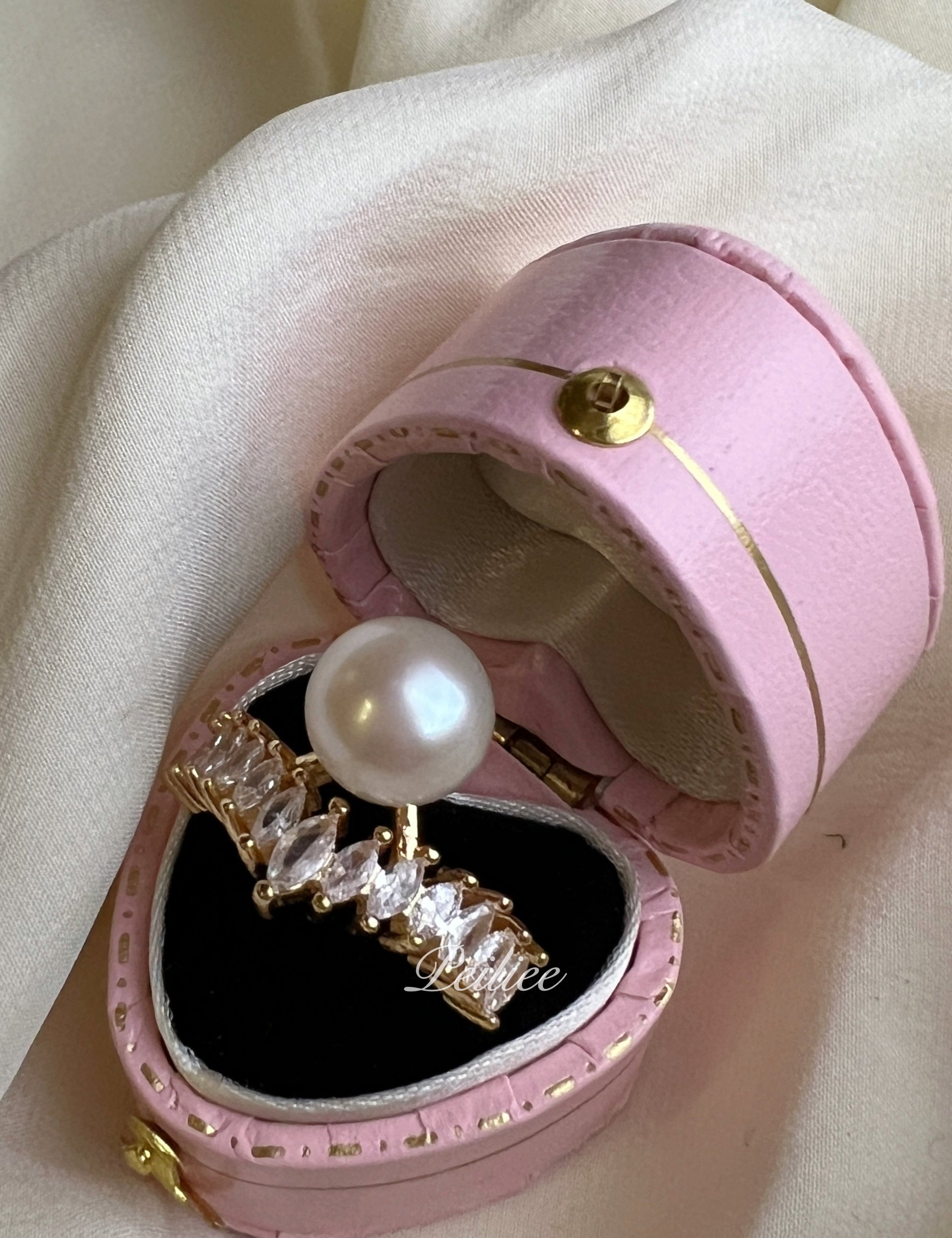 Get trendy with Love Me Like You Do Crystal 9-10mm Freshwater Pearl Ring -  available at Peiliee Shop. Grab yours for $19.90 today!