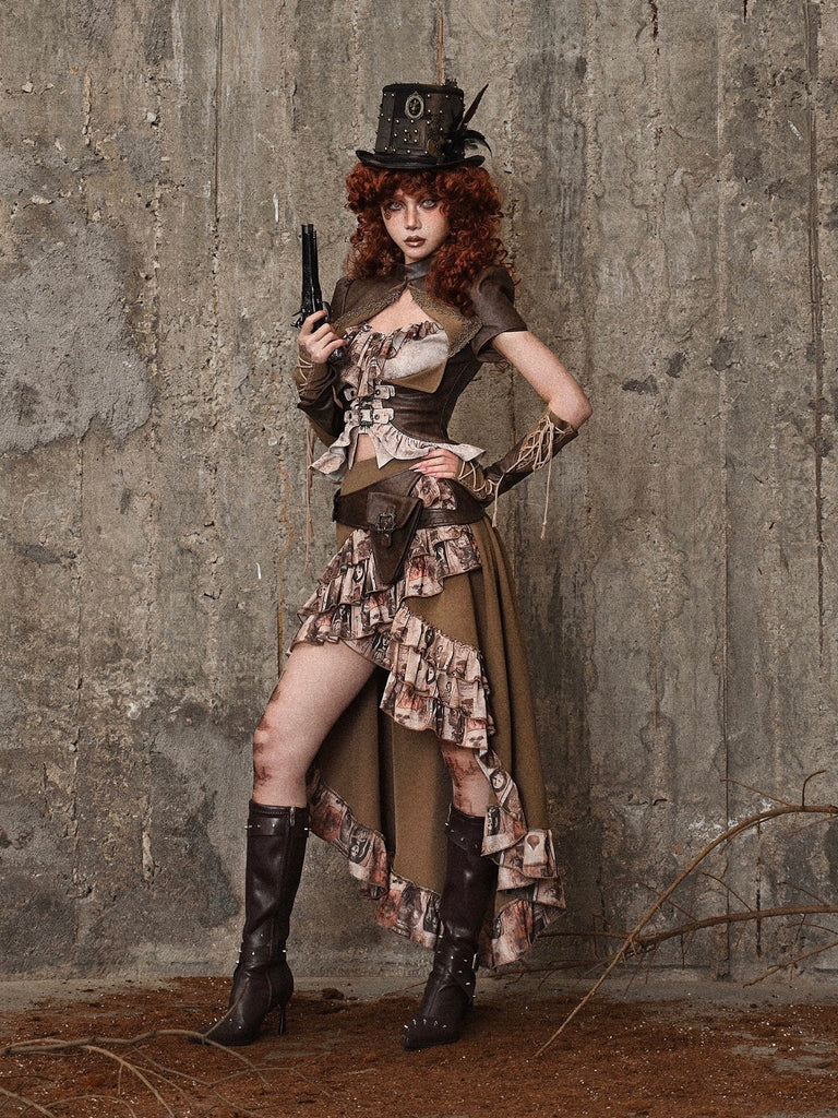 Get trendy with [Blood Supply] Dragon Era steampunk Mermaid Layer Skirt with waist bag -  available at Peiliee Shop. Grab yours for $45 today!