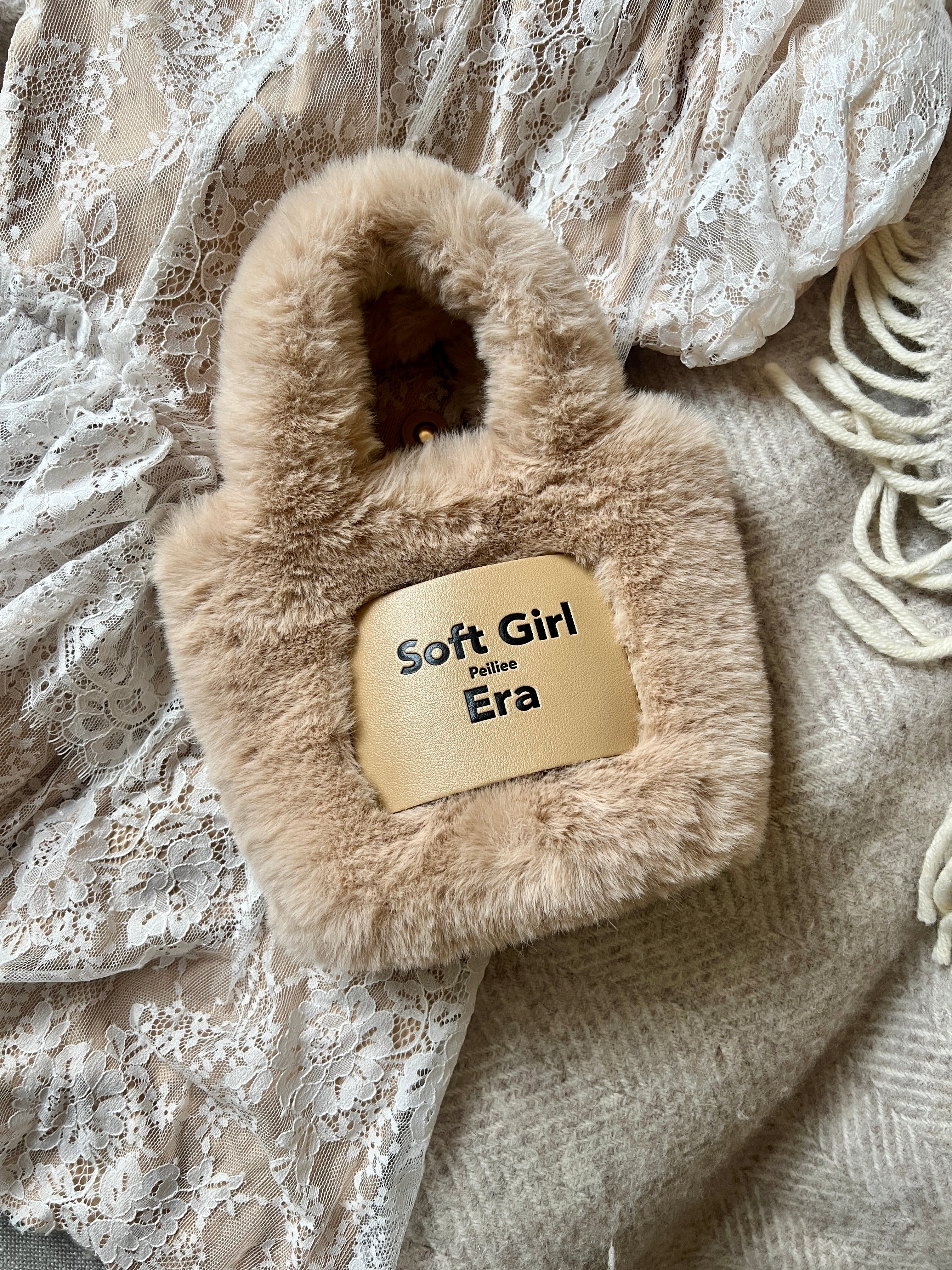 Get trendy with Soft Girl Era Faux Fur Mini Hand Bag -  available at Peiliee Shop. Grab yours for $15 today!