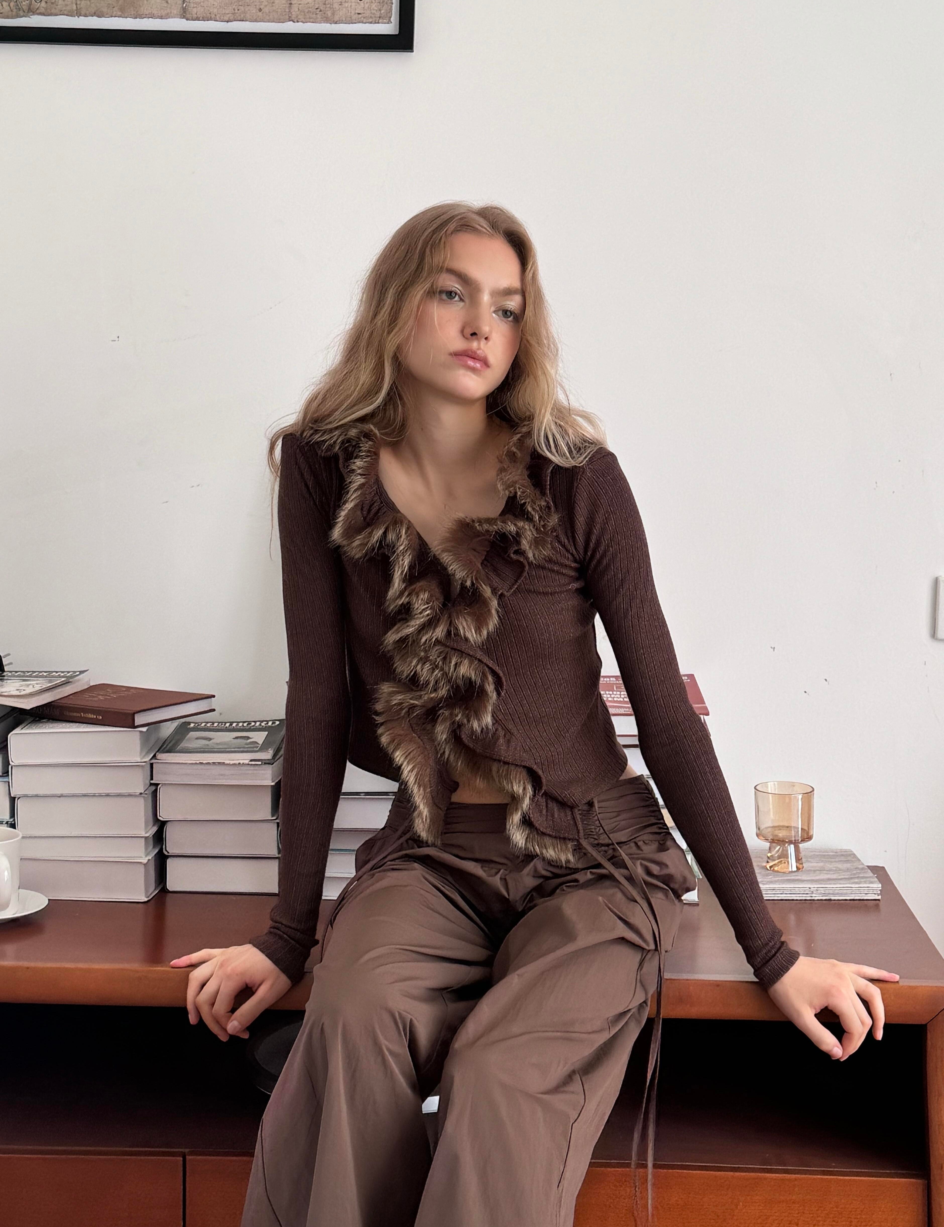 Get trendy with [Mine be thy vers] Baiser d’Automne Faux Fur Cardigan - Shirts & Tops available at Peiliee Shop. Grab yours for $55 today!