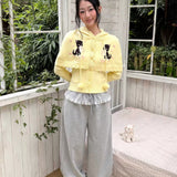 MineBeThyVers Grey Day Soft Girl Wide-Leg Sweatpants