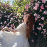 August Unicorn Moon Veil Silk Cotton Dress