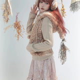 Rose Island Deer Hoodie with cute Fawn pattern print side studio photo with styling via PeilieeShop for $69