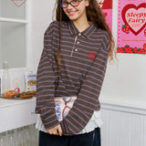 Sleepy Fairy Vintage Stripe Polo Cotton Top