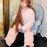 Get trendy with [Curve Beauty] Painterly Chic Faux Fur Sweater -  available at Peiliee Shop. Grab yours for $54 today!