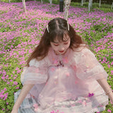 Get trendy with [August Unicorn] Handmade Floral Heaven Dress - Dresses available at Peiliee Shop. Grab yours for $222 today!