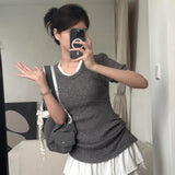 Get trendy with [Customizable] High school sweetheart 2 in 1 cotton mini dress -  available at Peiliee Shop. Grab yours for $45 today!