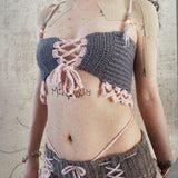 [Mike&Molly] Angel Kiss Hand-Knitted Wings Crop Top