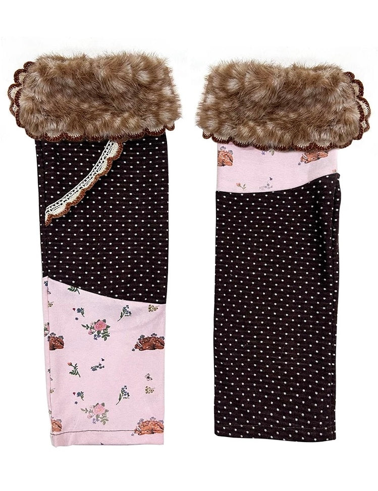 Rose Island Vintage Deer Polka Dots Socks Leg Warmers