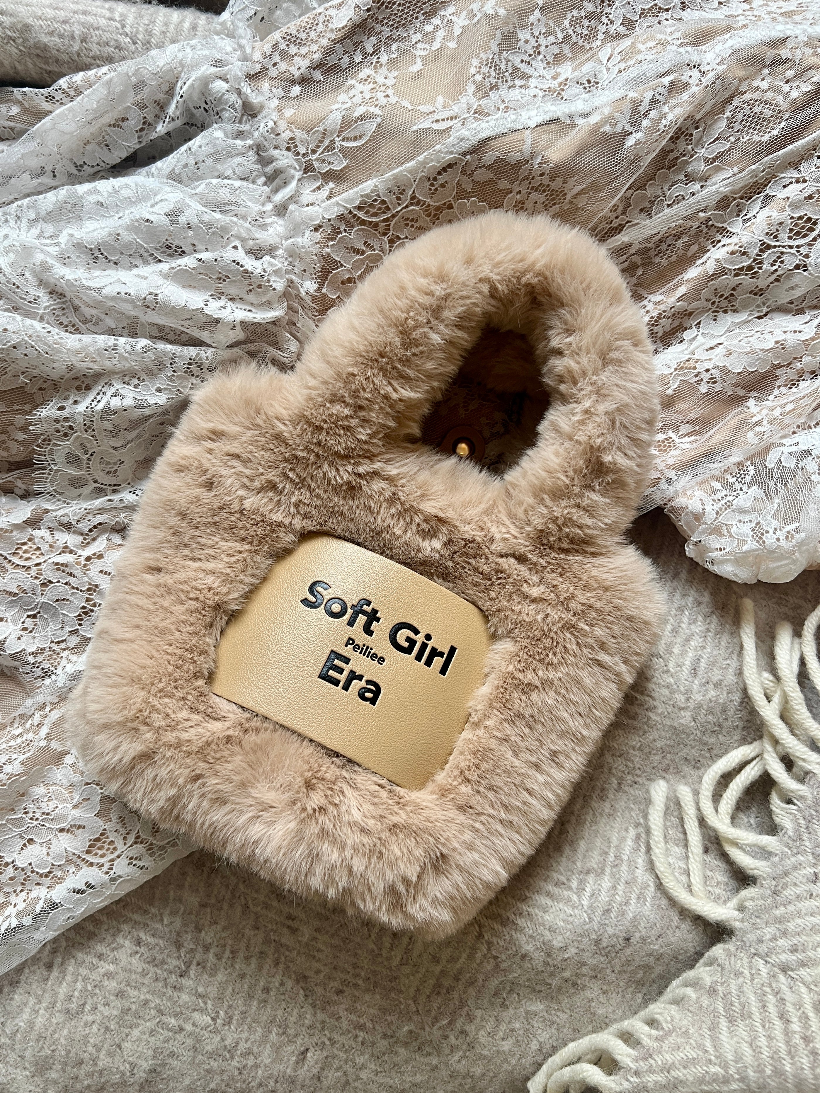 Get trendy with Soft Girl Era Faux Fur Mini Hand Bag -  available at Peiliee Shop. Grab yours for $15 today!