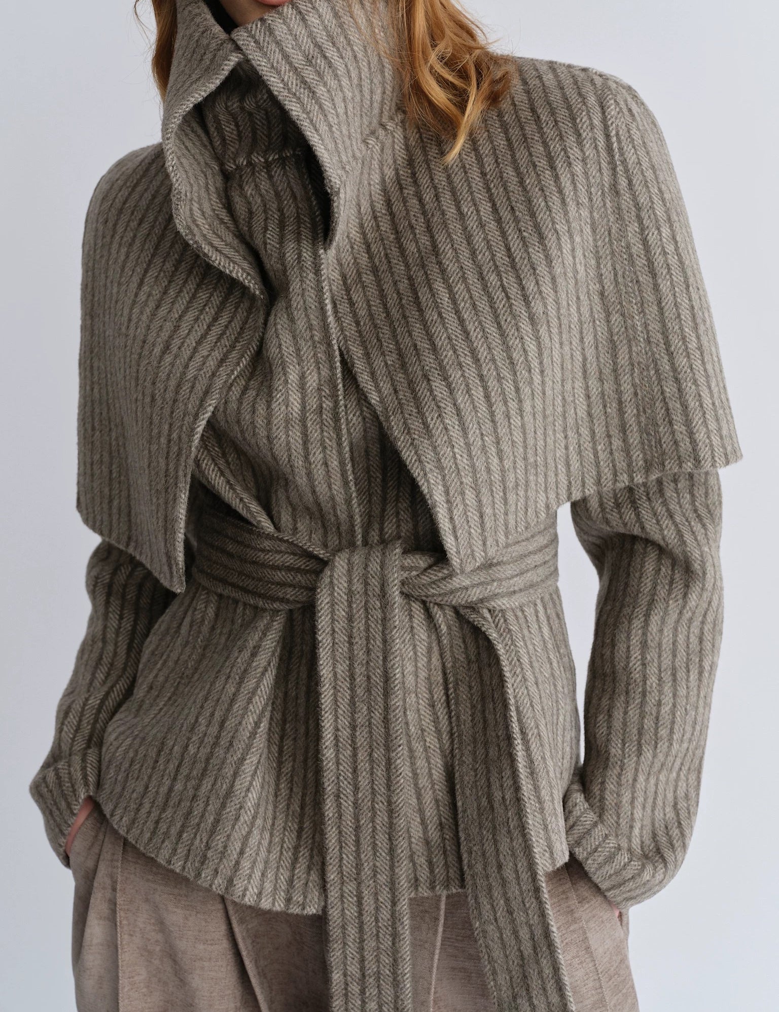 [12% Off At Checkout] PREEKEND High-Collar Layered Wool-Blend Cape Jacket