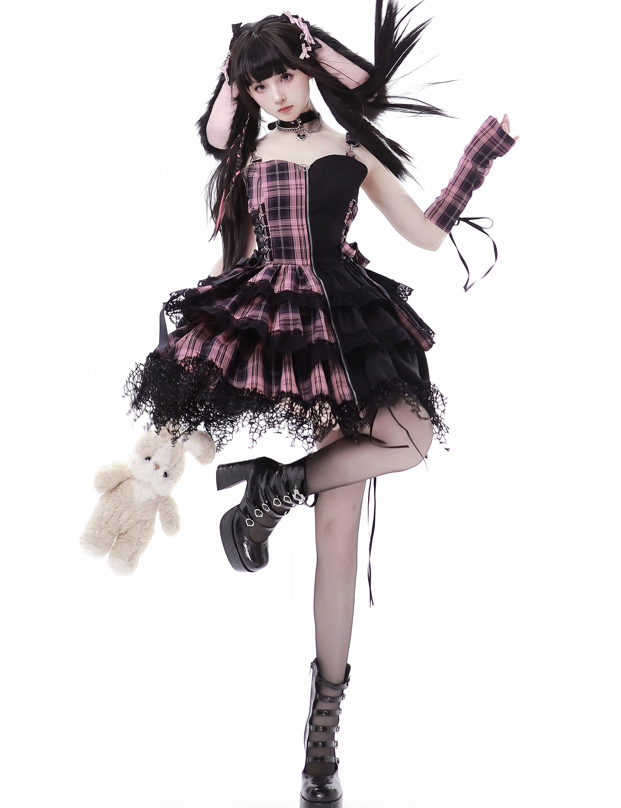 Get trendy with Japanese Idol Daily Performance Outfit Gothic Mini Dress - Dresses available at Peiliee Shop. Grab yours for $69 today!