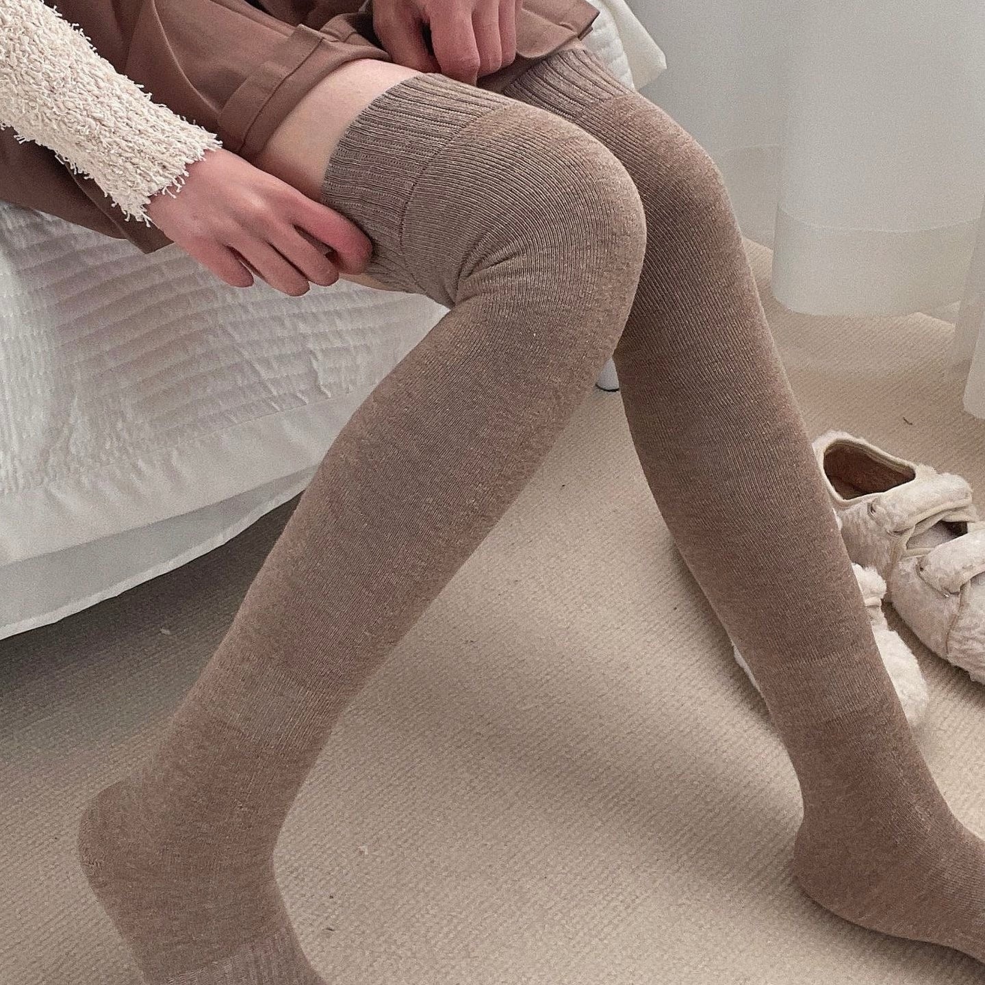 Get trendy with Soft Pastel Autumn Over Knee Socks Leg Warmer - Socks available at Peiliee Shop. Grab yours for $12 today!