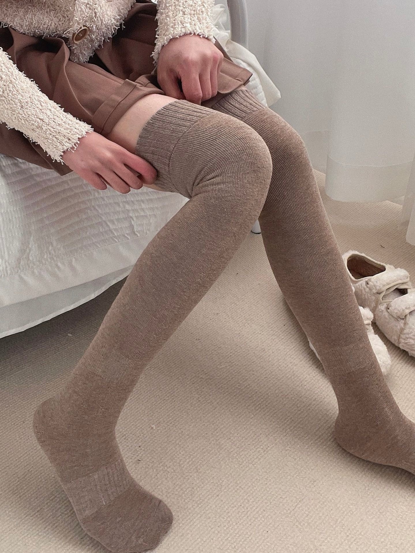 Get trendy with Soft Pastel Autumn Over Knee Socks Leg Warmer - Socks available at Peiliee Shop. Grab yours for $12 today!