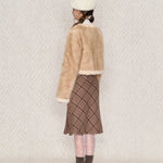 Get trendy with [Underpass]Cuddly Brown Bear Plaid Midi Skirt -  available at Peiliee Shop. Grab yours for $46 today!