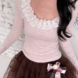 MineBeThyVers Pearly Flower 100% Cotton Sweatshirt Top