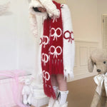 Get trendy with DTD Christmas Poetry Ribbon Faux Fur Scarf -  available at Peiliee Shop. Grab yours for $36 today!