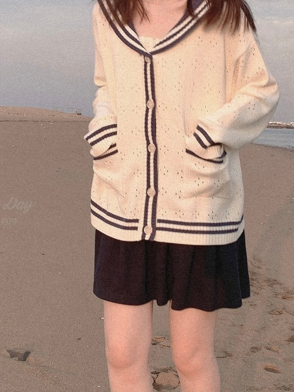 Get trendy with Sailor Girl’s Autumn Knitting Wear Sweater Cardigan - Sweater available at Peiliee Shop. Grab yours for $25.50 today!