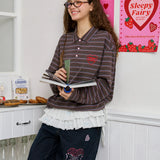Sleepy Fairy Vintage Stripe Polo Cotton Top