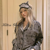 KittenClaw Dark Grey Dream Cross Pajamas Set