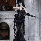 Blood Supply Moon Funeral Crystal Velvet Corset