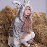 Rose Island Nordic Lucky Deer Faux Fur Antlers Coat