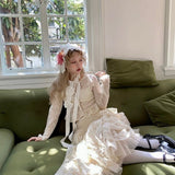 Get trendy with [August Unicorn] Wedding Lace Cake  Skirt - Dresses available at Peiliee Shop. Grab yours for $129 today!