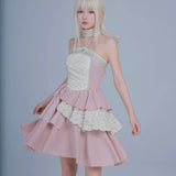 Get trendy with Rose Island AW24 Elf Guardian - The Girl Fairy Angel Mini Dress - Crop Top available at Peiliee Shop. Grab yours for $38 today!