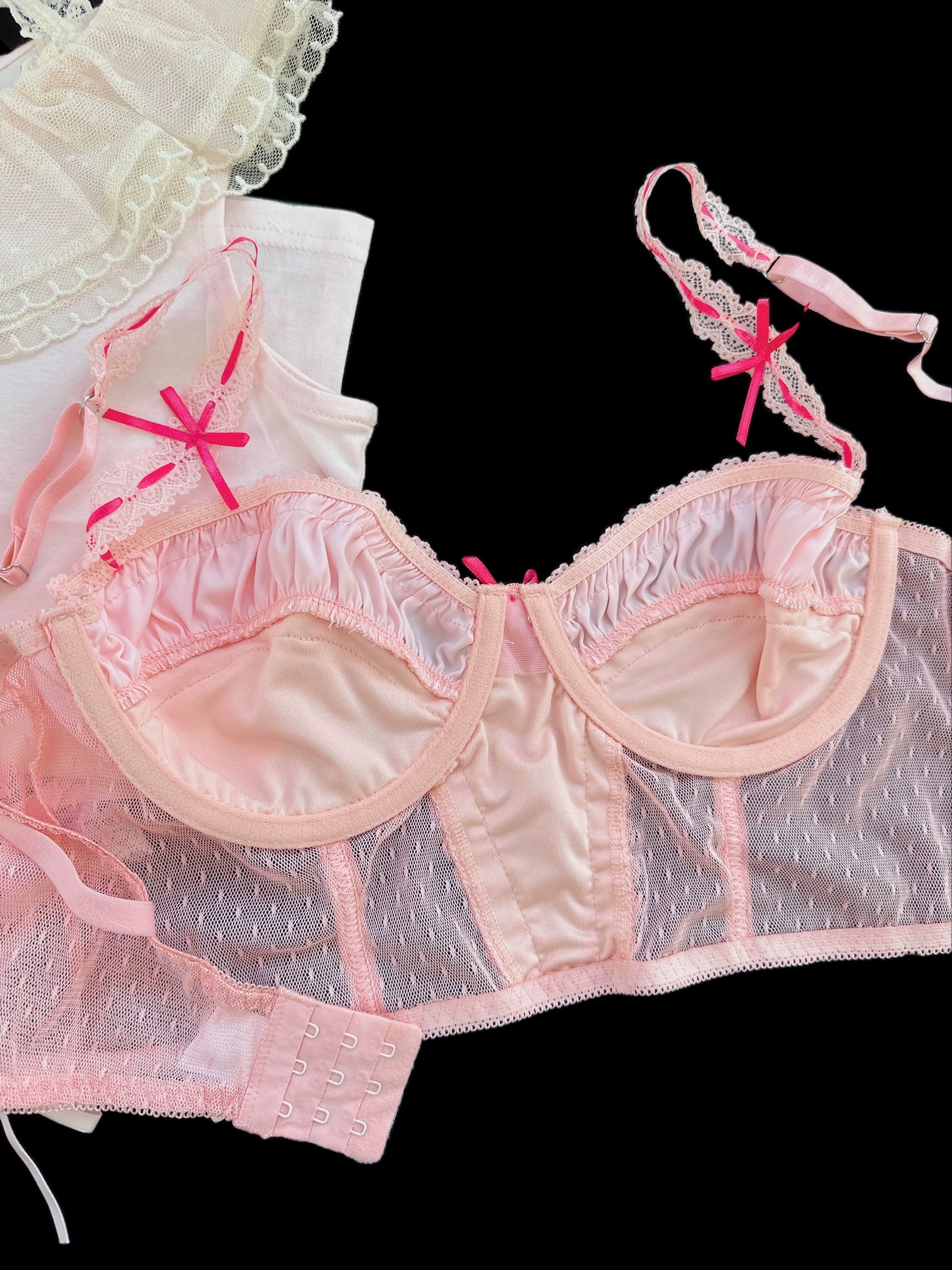 Get trendy with Lady amour pink lace bra top -  available at Peiliee Shop. Grab yours for $14 today!