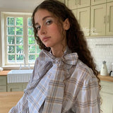 MineBeThyVers Bluebell Plaid Cotton Mini Dress